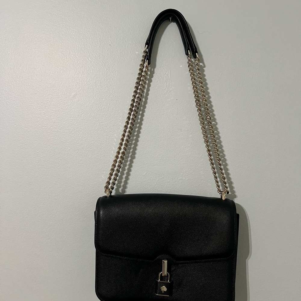 Elegant Black Kate Spade Chain Shoulder purse